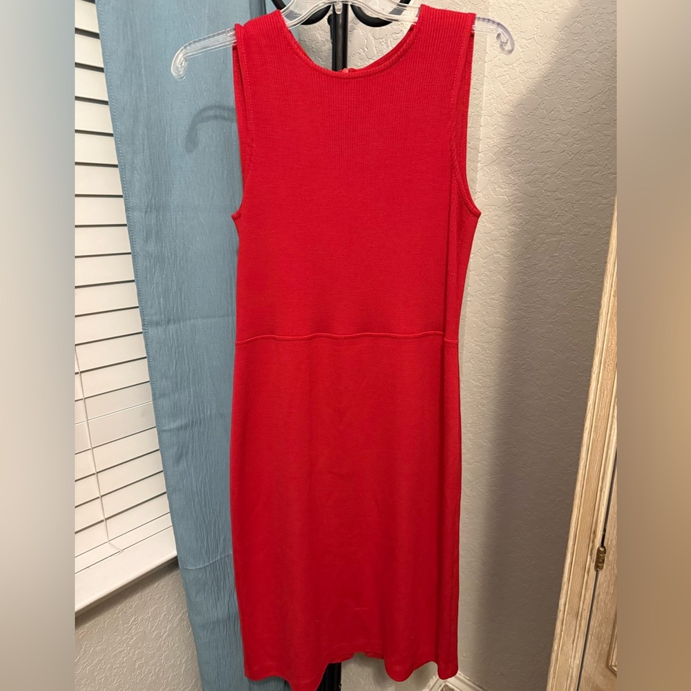 ST JOHN Red Knit Dress